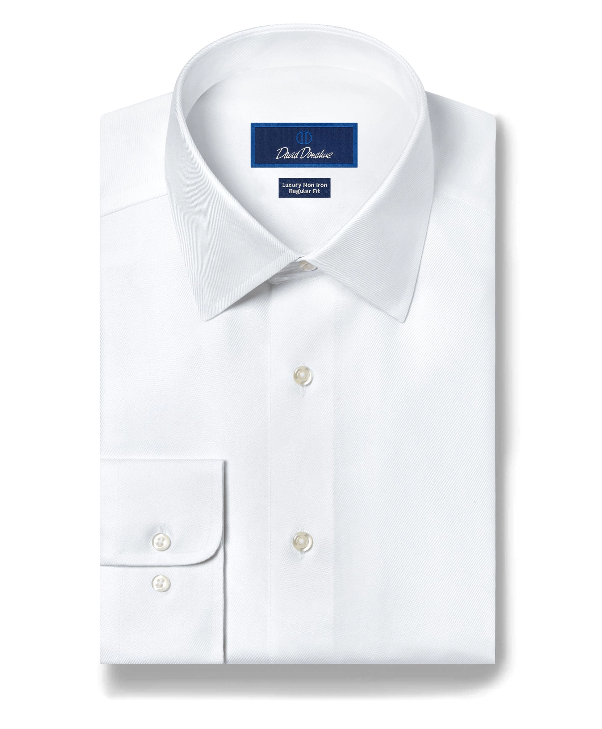 A white dress shirt laid flat